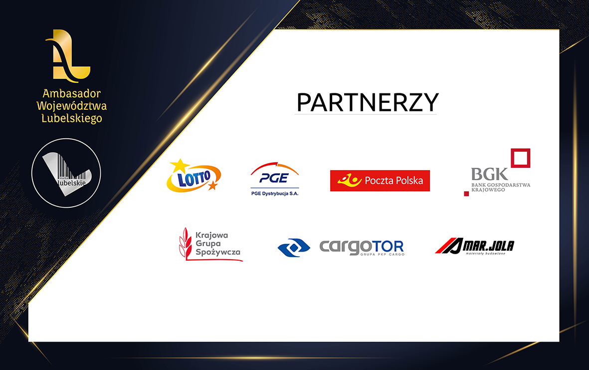 Logo partnerów wydarzenia Ambasador Województwa Lubelskiego 2022
