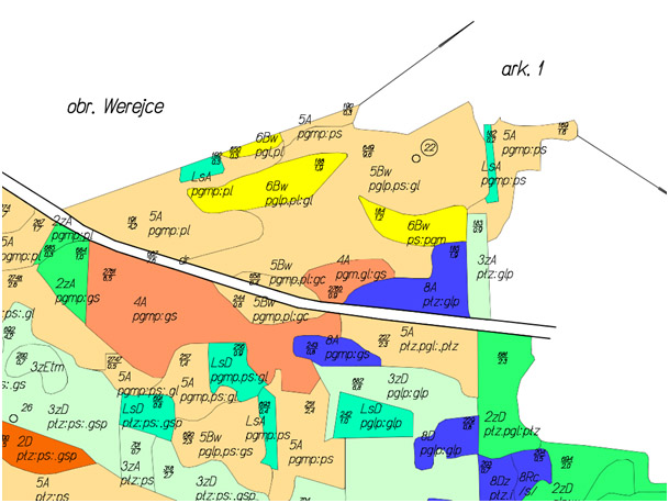 Fragment mapy glebowo-rolniczej (przykład)