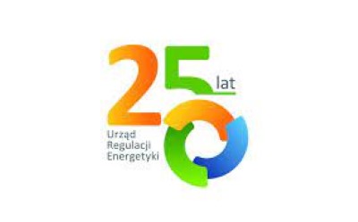 Obraz przedstawia logo Urzędu Regulacji Energii na 25 lecie istnienia
