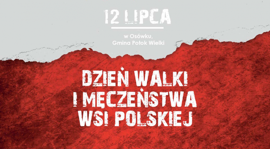 Grafika z biało czerwona flaga polski i napisem Dzień Walki i Męczeństwa Wsi Polskiej