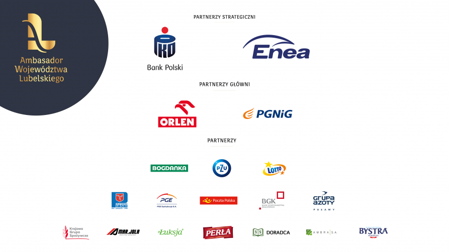 Logotypy partnerów wydarzenia Ambasador Województwa Lubelskiego