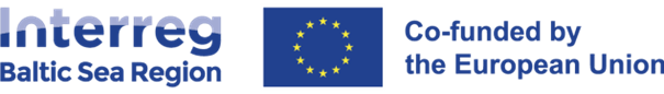 Nazwa Programu interreg Region Morza Bałtyckiego obok flaga UE