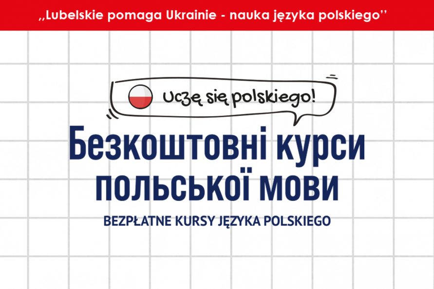 Logotyp projektu Lubelskie pomaga Ukrainie nauka języka polskiego