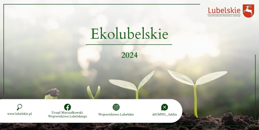Rosnące roślinki i napis Ekolubelskie 2024