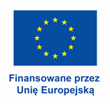 Flaga UE i napis Finansowane przez Unię Europejską