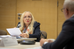 Wiceprzewodnicząca Mirosława Gałan podczas posiedzenia Stałego Zespołu Roboczego ds. Edukacji  i Szkolnictwa Wyższego WRDS WL