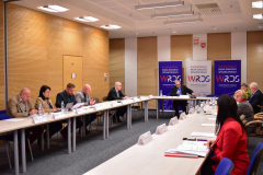 Członkowie SZR ds. Polityki Społecznej i Ochrony Zdrowia WRDS WL w trakcie obrad