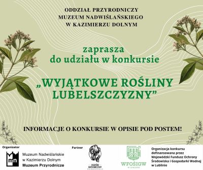 Zielony plakat z tytyłem konkursu, na dole logo organizatora i partnerów akcji