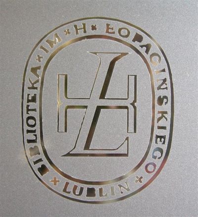 Z złotym otoku złote litery biblioteka im. H. Łopacińskiego Lublin