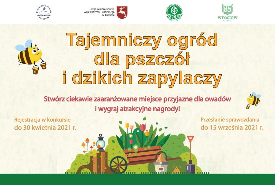 Baner konkursu Tajemniczy ogród dla pszczół i dzikich zapylaczy