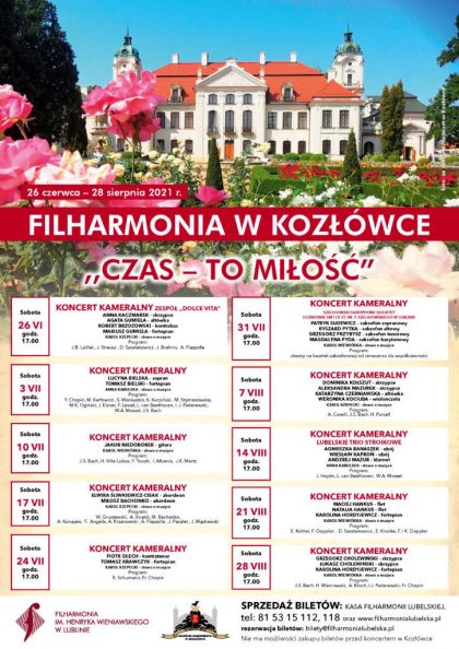 Pałac w Kozłówce Poniżej terminarz koncertów