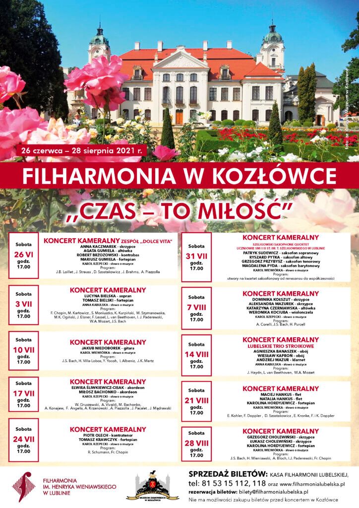 Pałac w Kozłówce Poniżej terminarz koncertów