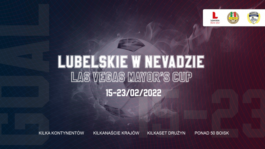 Zdjęcie przedstawiające :Napis Lubelskie w Nevadzie oraz data turnieju na fioletowym tle