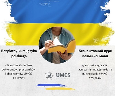 Plakat informujacy o bezpłatnym kursie nauki języka polskie dla Ukraińców