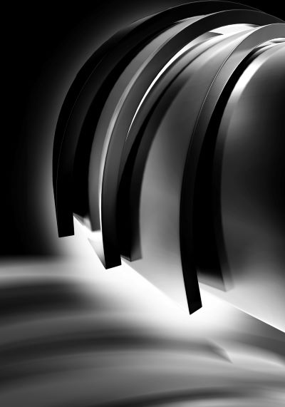 Czarno-biała geometryczna grafika o charakterze artystycznym