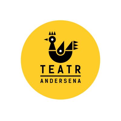 na żółtym tle napis teatr andersena