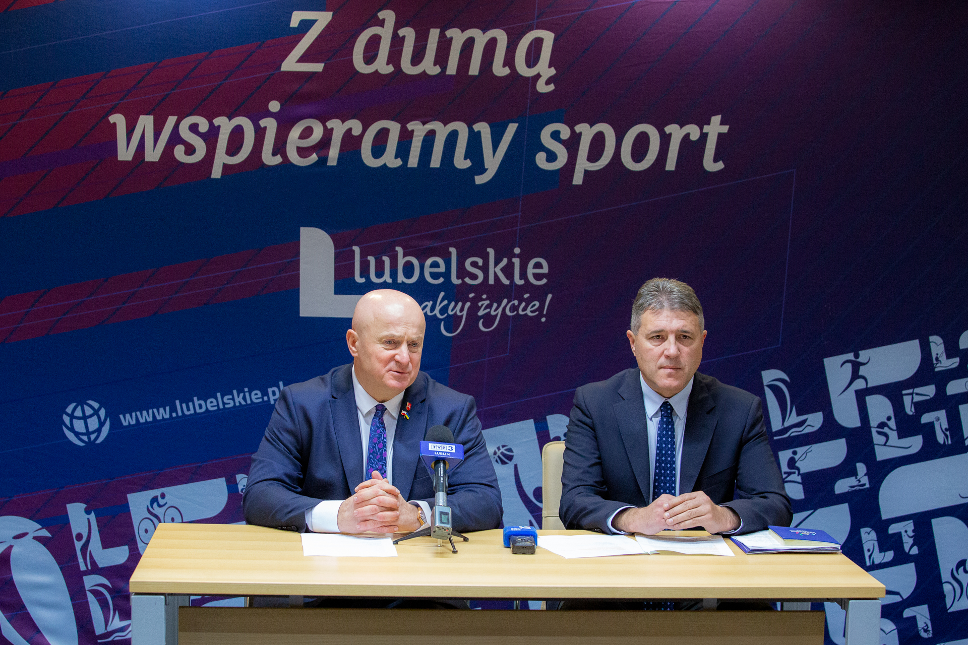 Marszałek WL i Dyrektor A. Domański podczas konferencji Sportowiec Roku województwa lubelskiego