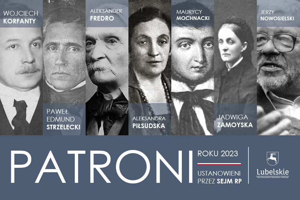 Grafika przedstawiająca podobizny Patronów roku 2023