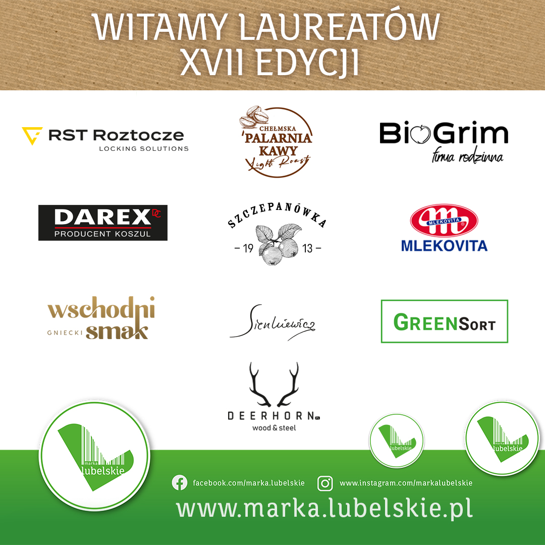 Zbiór logotypów nowych uczestników projektu Marka Lubelskie