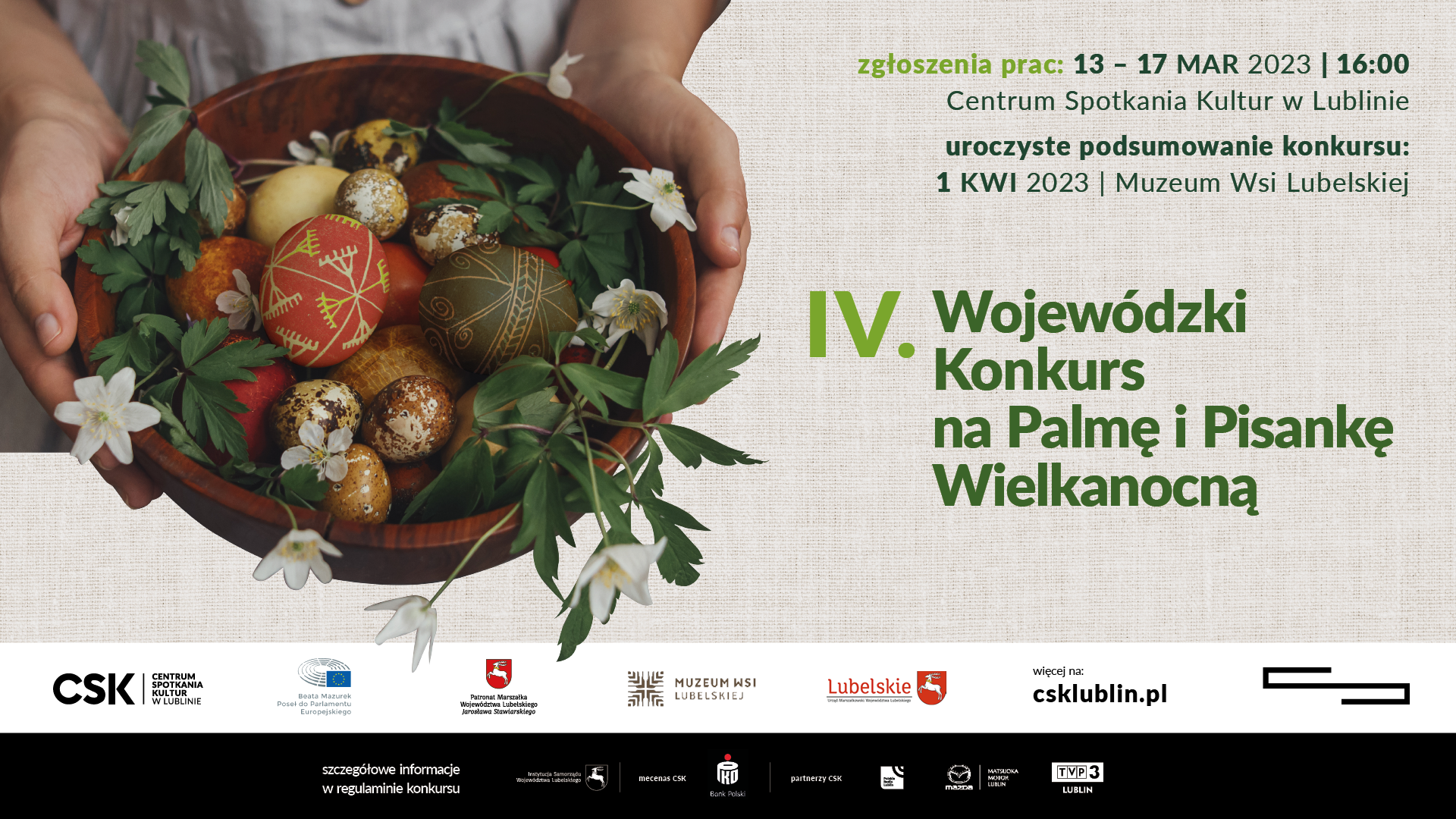 Plakat do wydarzenia IV. Wojewódzki Konkurs na Palmę i Pisankę Wielkanocną