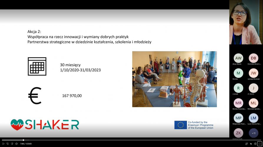 Spotkanie online promujące wyniki projektu SHAKER