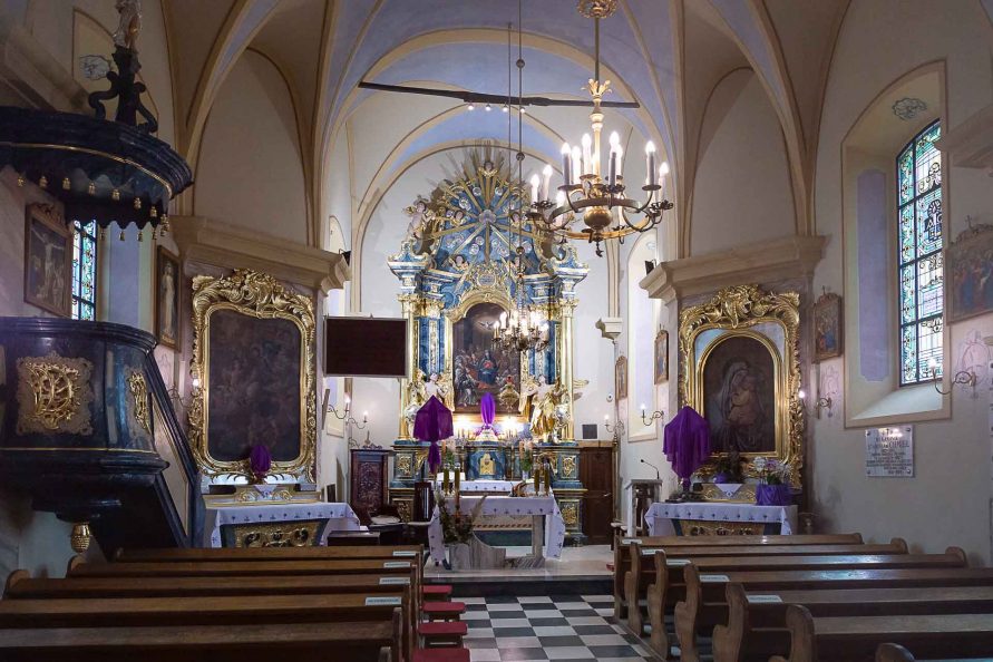 Widok na wnętrze Kościoła p.w. Św. Ducha w Kraśniku