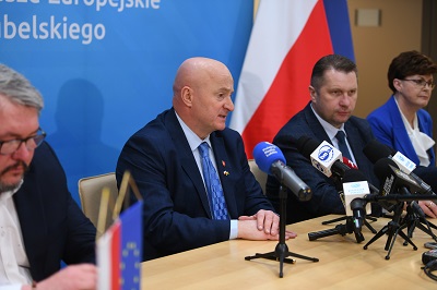 Jarosław Stawiarski Marszałek Województwa Lubelskiego i Przemysław Czarnek Minister Edukacji