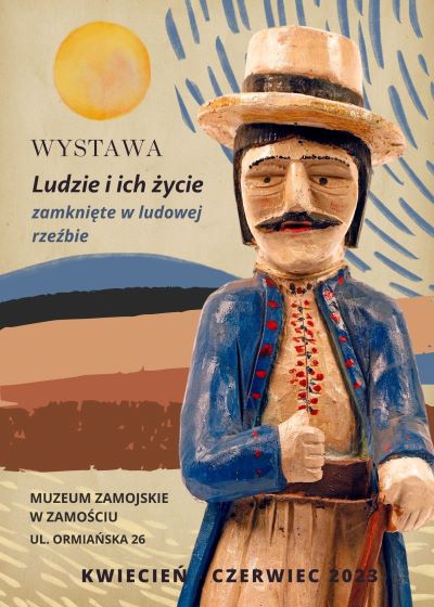 "Ludzie i ich życie zamknięte w ludowej rzeźbie" plakat do wydarzenia