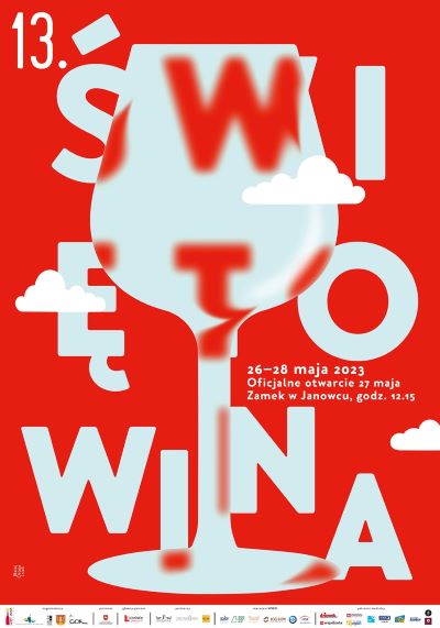 czerwony plakat z napisem święto wina