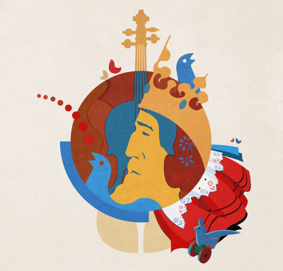 grafika z z symbolami festiwalu Kapel i śpiewaków w Kazimierzu DOlnym