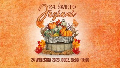 napis świeto jesieni, grafika to kosz z jesiennymi warzywami