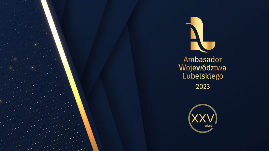 Logotyp Województwa Lubelskiego i napis Ambasador Województwa Lubelskiego 2023 XXV edycja