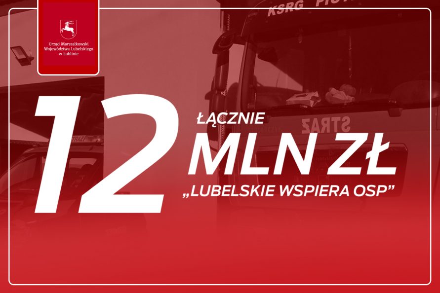 Napis Łącznie 12 mln zł na OSP