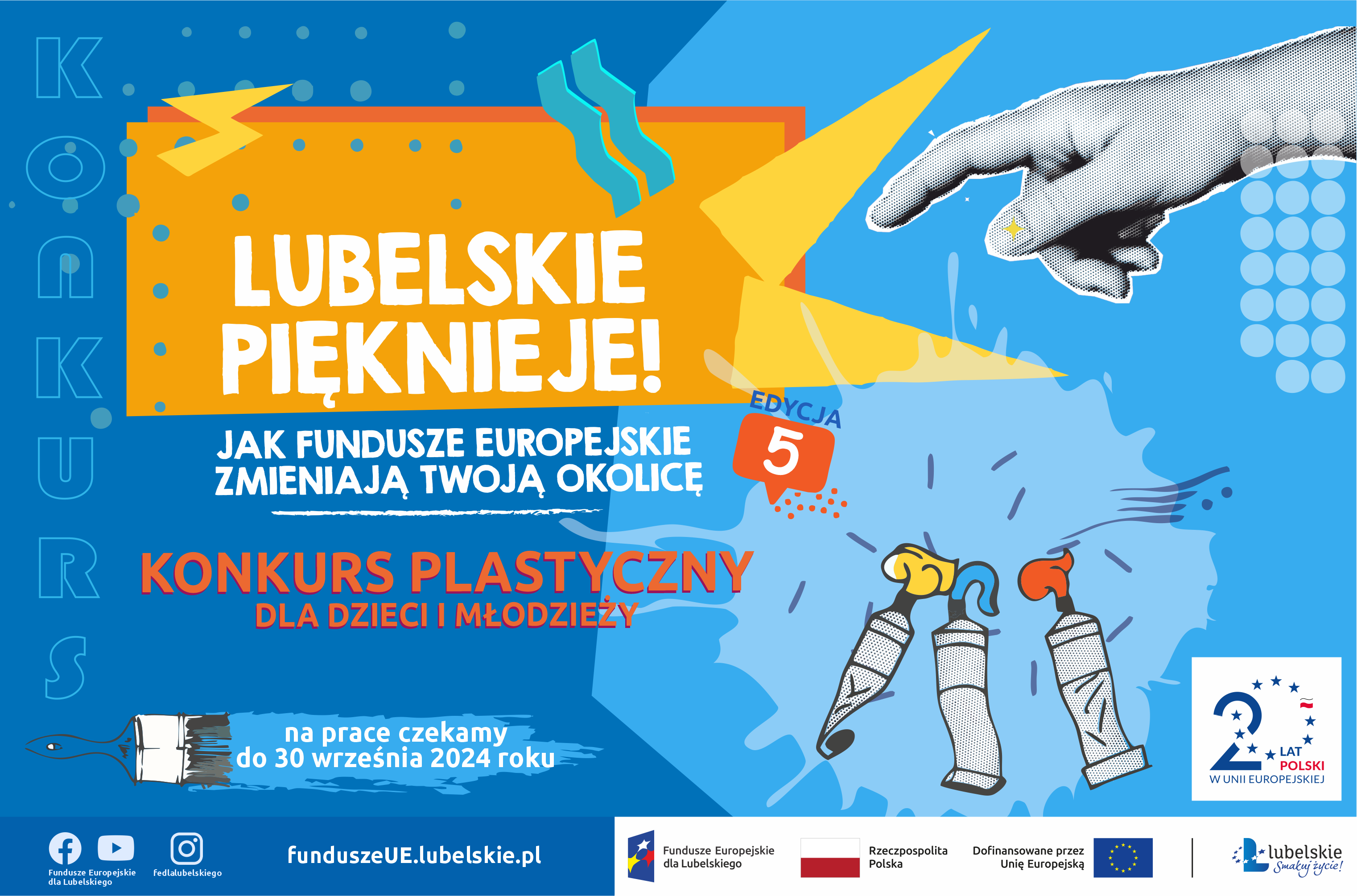 Plakat do konkursu Lubelskie pięknieje, informacje odnośnie konkursu znajdują się w artykule