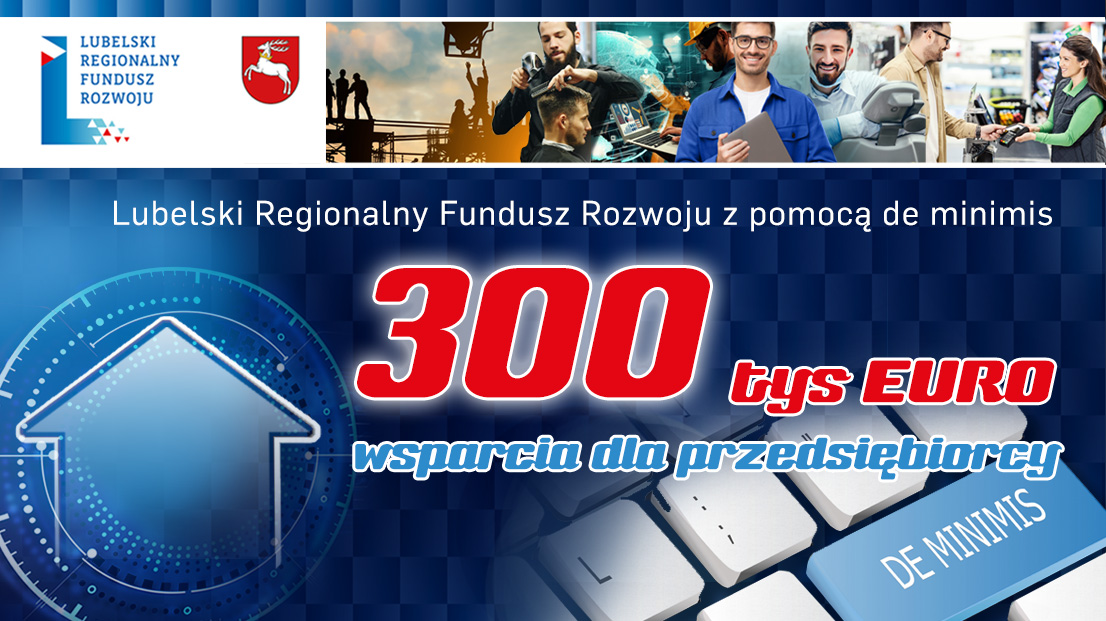 Grafika do kampanii z napism 300 tys zł dla przedsiębiorców