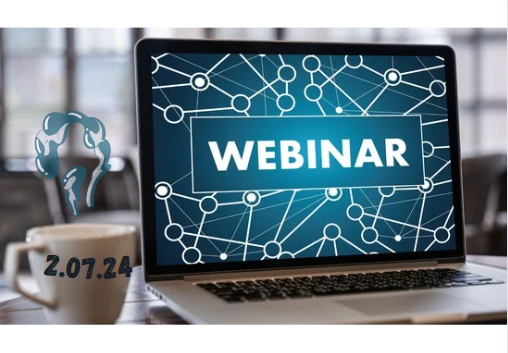 ekran laptopa z napisem o treści webinar