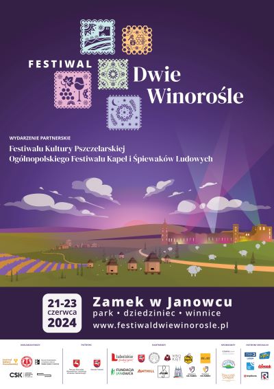 Plakat do wydarzenia Festiwal Dwie Winorośle w Janowcu 2024