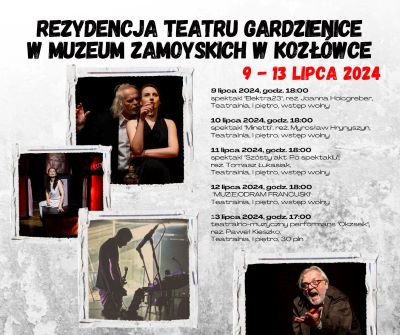 napis rezydencja teatru gardzienice w Kozłówce zdjęcie ze spektakli