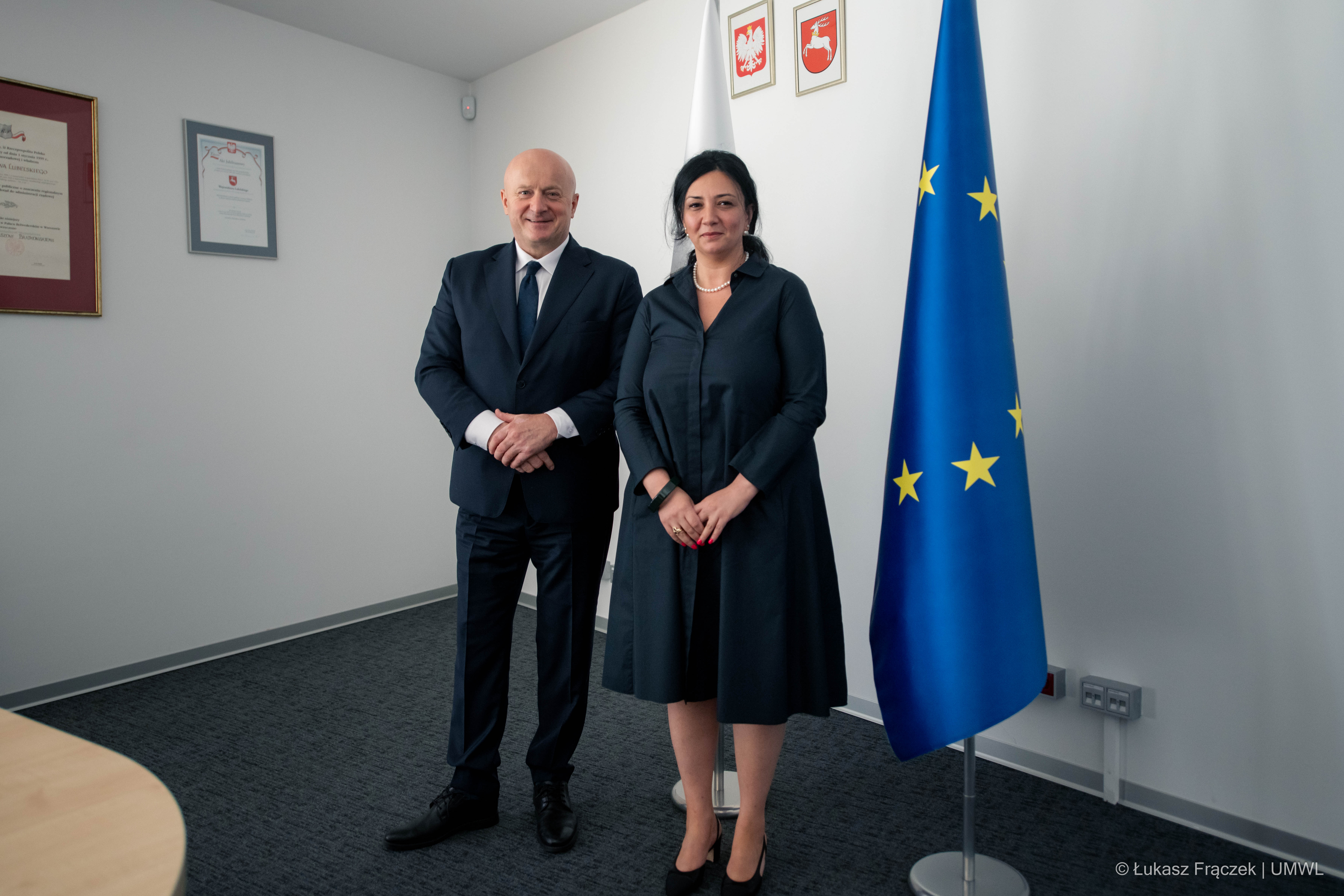Marszałek Jarosław Stawiarski i Ambasador Gruzji Diana Zghenti