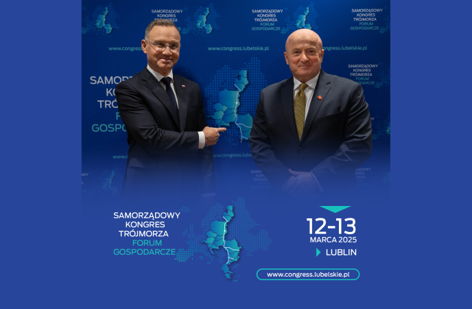 Prezydent Andrzej Duda i marszałek Jarosław Stawiarski