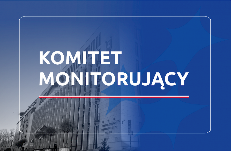 grafika przedstawia biały napis: Komitet Monitorujący na niebieskim tle