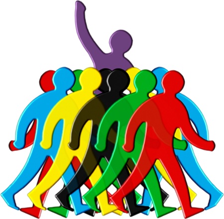 Symboliczna ilustracja z tłumem kandydatów