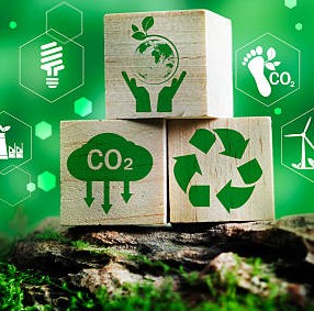 Klocki z symbolami zrównoważonego środowiska