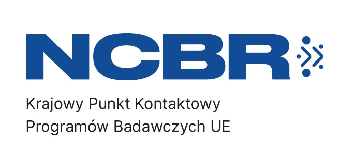 Grafika przedstawia niebieskie logo Krajowego Punktu Konsultacyjnego Programów Badawczych UE w Narodowym Centrum Badań i Rozwoju