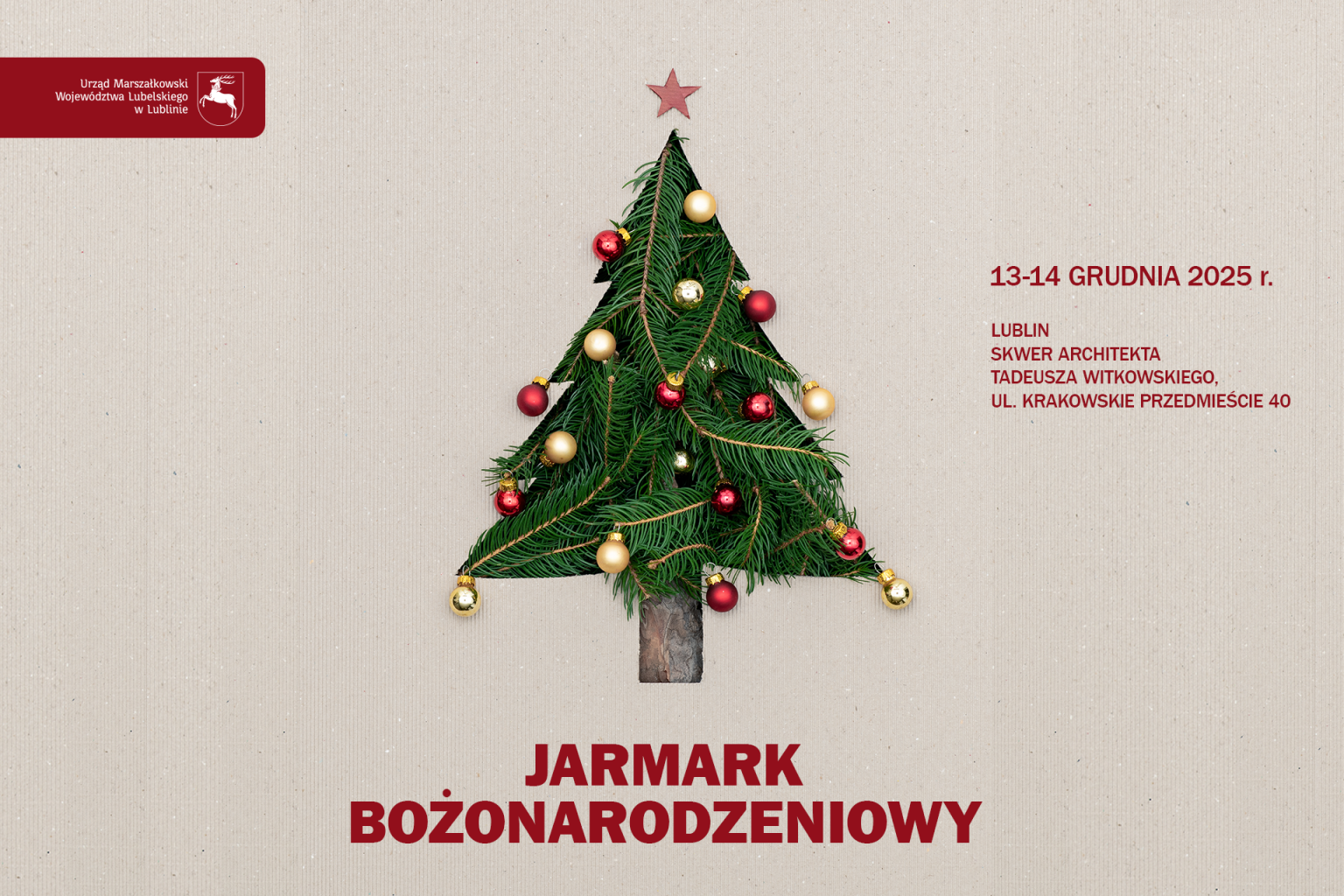 Grafika do Jarmark Bożonarodzeniowy na Skwerze architekta Tadeusza Witkowskiego w Lublinie