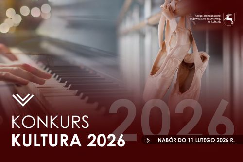 napis konkurs kultura 2026 na tle klawiatury fortepianu