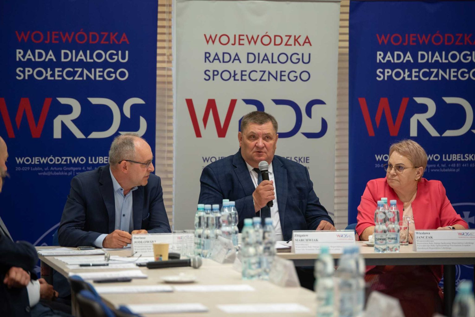 Przewodniczący Zbigniew Marchwiak przemawiający podczas posiedzenia Prezydium WRDS WL